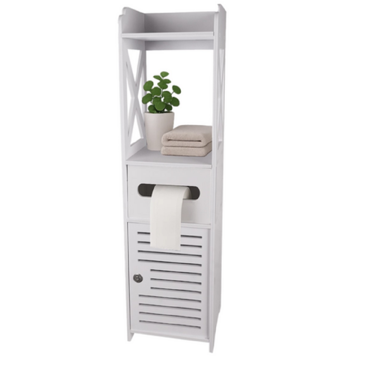 Kúpeľňová skrinka s držiakom na toaletný papier